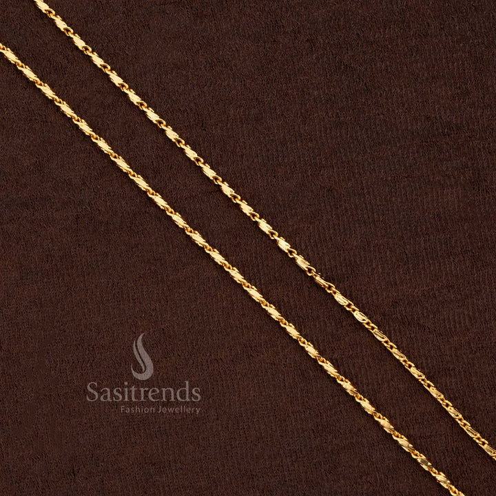 Guaranteed one gram gold plated chain collection showcasing fine polish and graceful traditional aura – Sasitrends