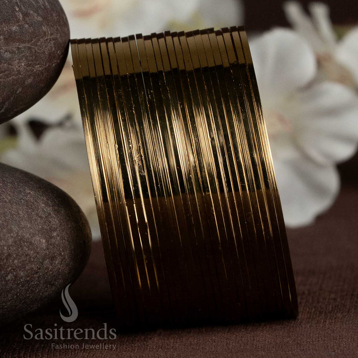 Antique gold toned oxidised bangles with plain metal finish, made for minimal styling and comfortable everyday wear – Sasitrends