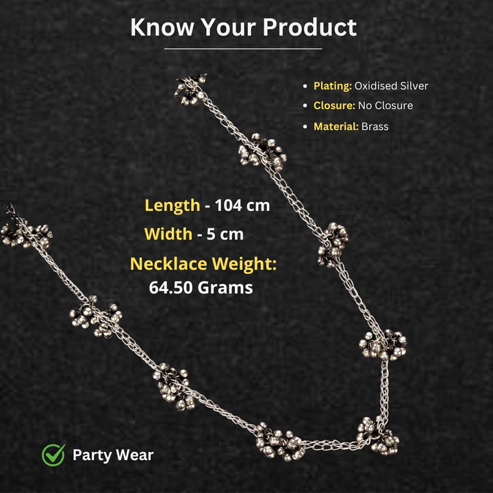 Oxidised Silver Necklaces Measurement Image - Sasitrends





