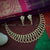 Trendy Party Wear Floral Choker Necklace with Kemp Stones & Earrings - Matte Gold Tone | Sasitrends