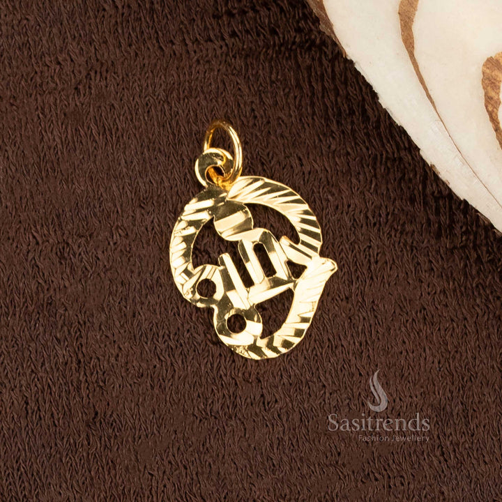 Majestic Big Om Dollar Pendant for Thali in Micro Gold Plated Finish – Radiant Traditional One Gram Jewellery Coated with 24 Carat Gold and Guaranteed Sheen by Sasitrends