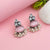 Elegant Pink Oxidised German Silver Earrings with Monalisa AD Stone and Pearl Dangler