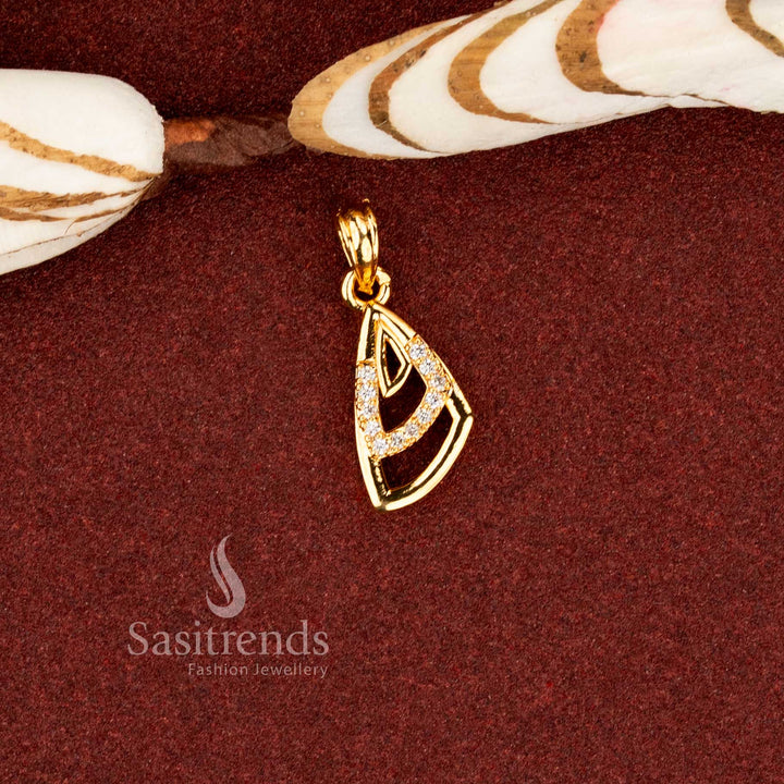 Soft brilliance micro gold plated American diamond pendant suitable for everyday elegance and celebrations guaranteed - Sasitrends