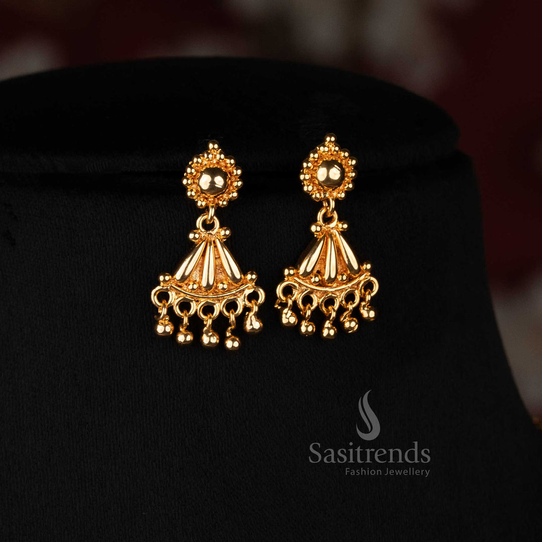Kerala Style Gold Plated Mullai Poo Necklace Set | Traditional Jewelry ...