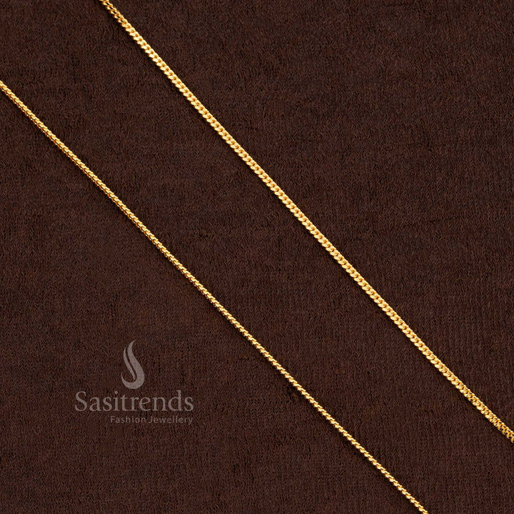 Radiant Micro Gold Plated 18 Inches Chain with designer lustre accents, ideal for bridal, festival, and saree wear – Sasitrends