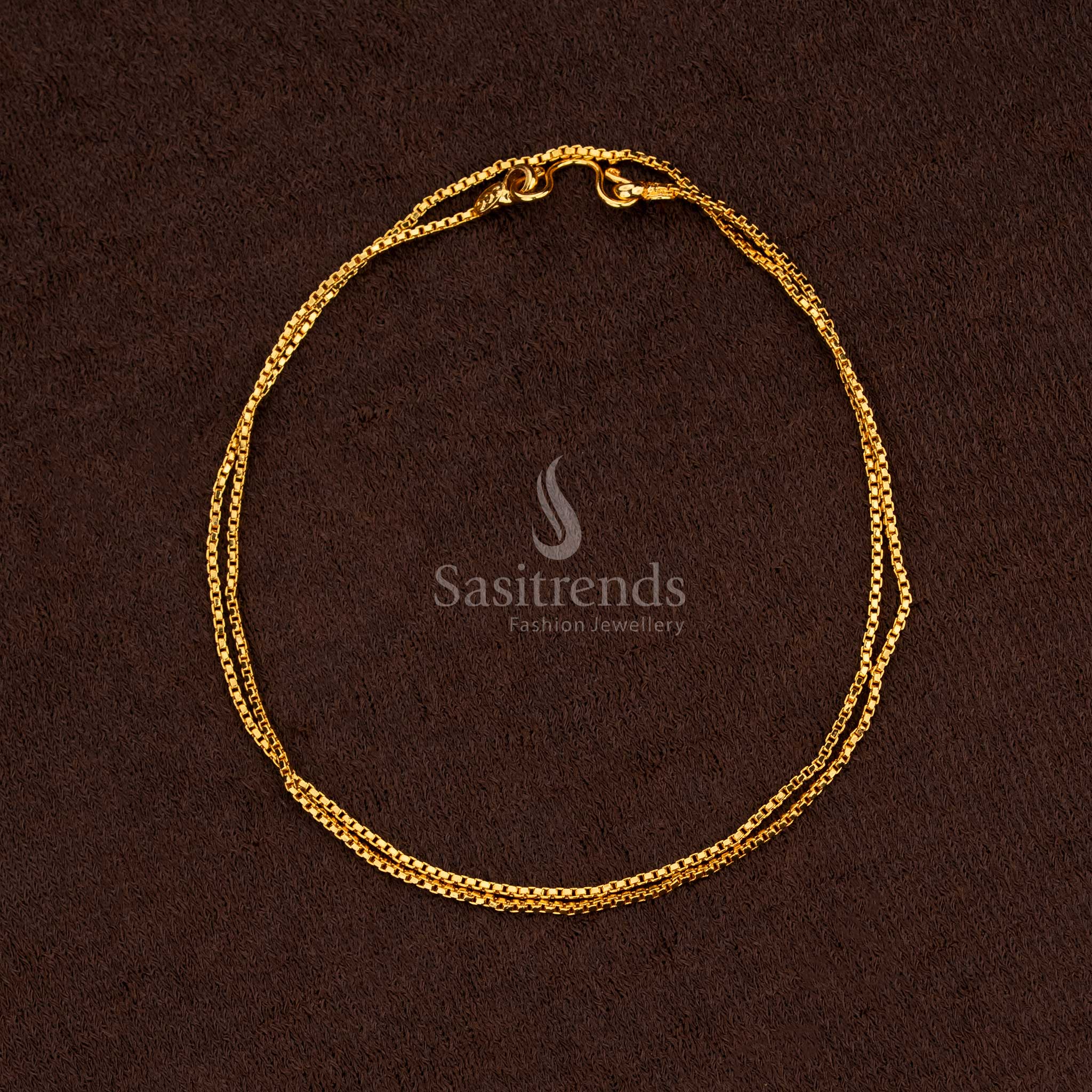 Majestic Micro Gold Plated 18 Inches Filigree Designer Chain, designed for elegant bridal and celebratory attire – Sasitrends