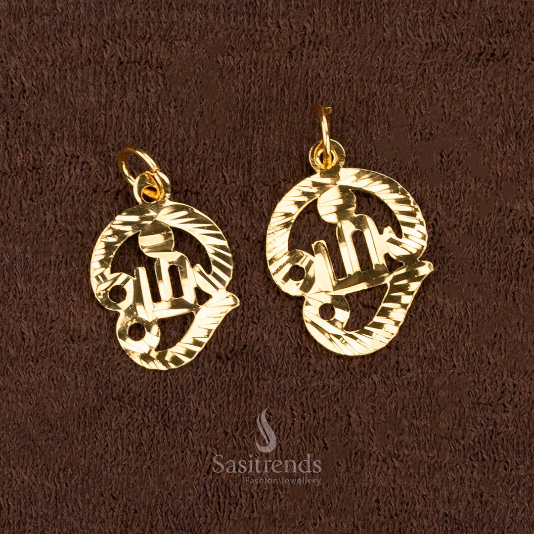 Majestic Om Dollar Pendant for Thali in Micro Gold Plated Finish – Radiant Traditional One Gram Jewellery Coated with 24 Carat Gold and Guaranteed Sheen by Sasitrends