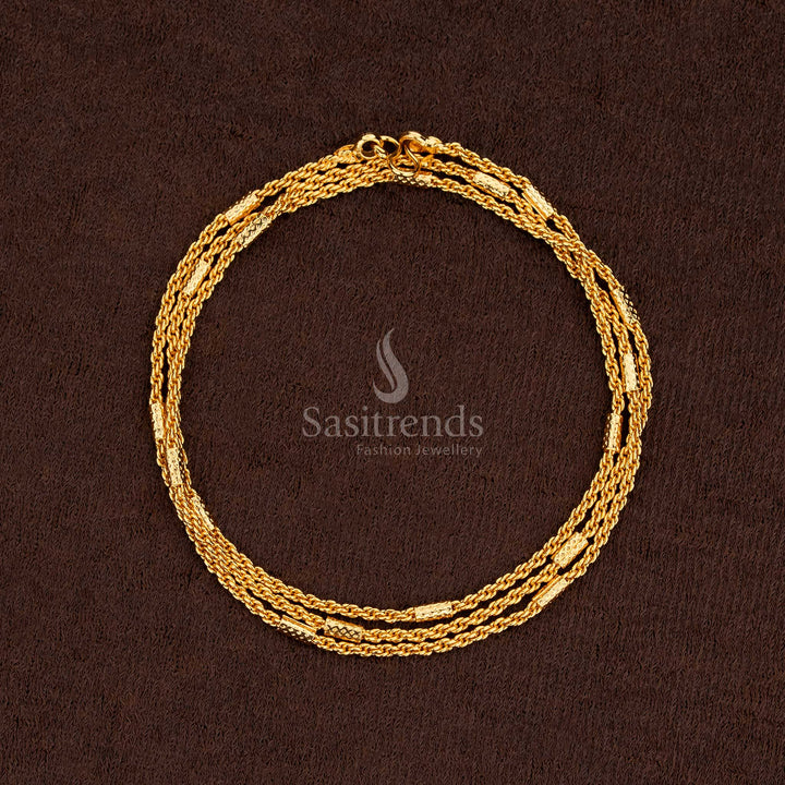 Radiant one gram micro gold plated designer chain glowing with pure shine and traditional aura – Sasitrends