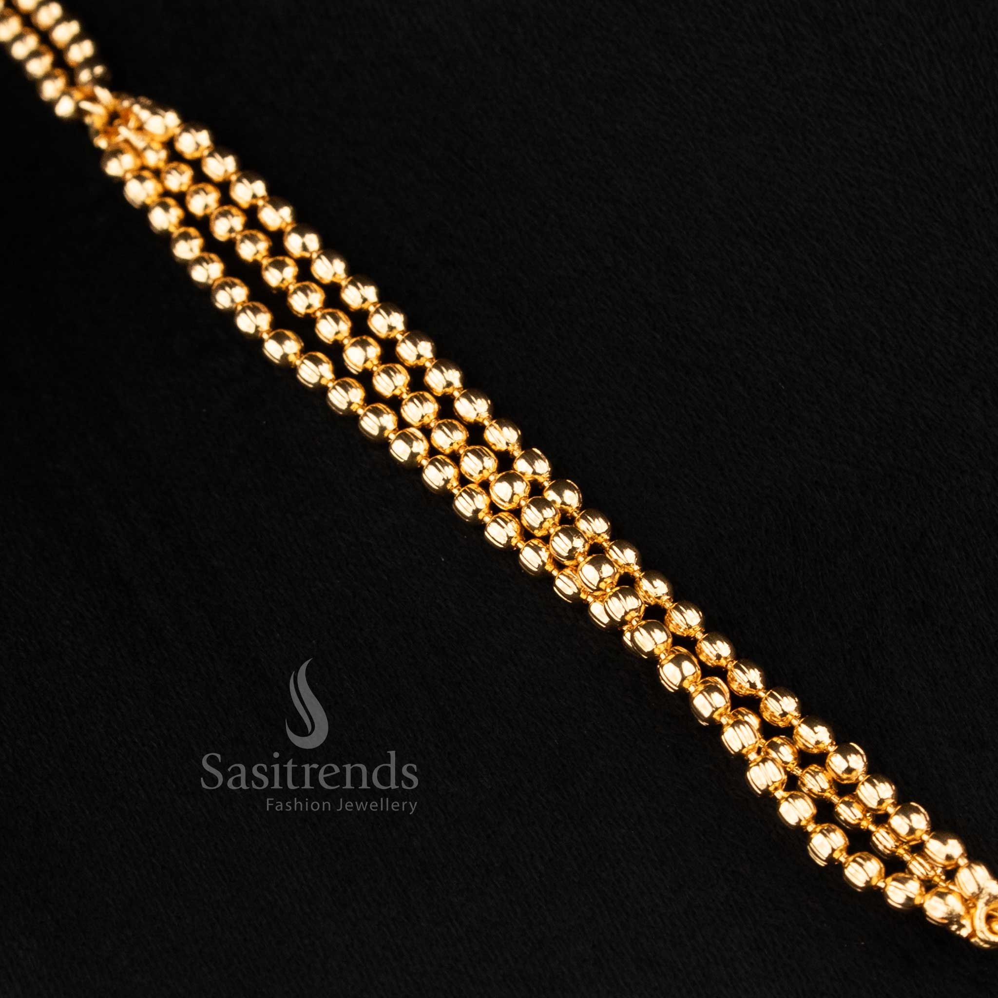 Micro Gold Plated Triple Strand Ball Lakshmi Coin Necklace– Sasitrends