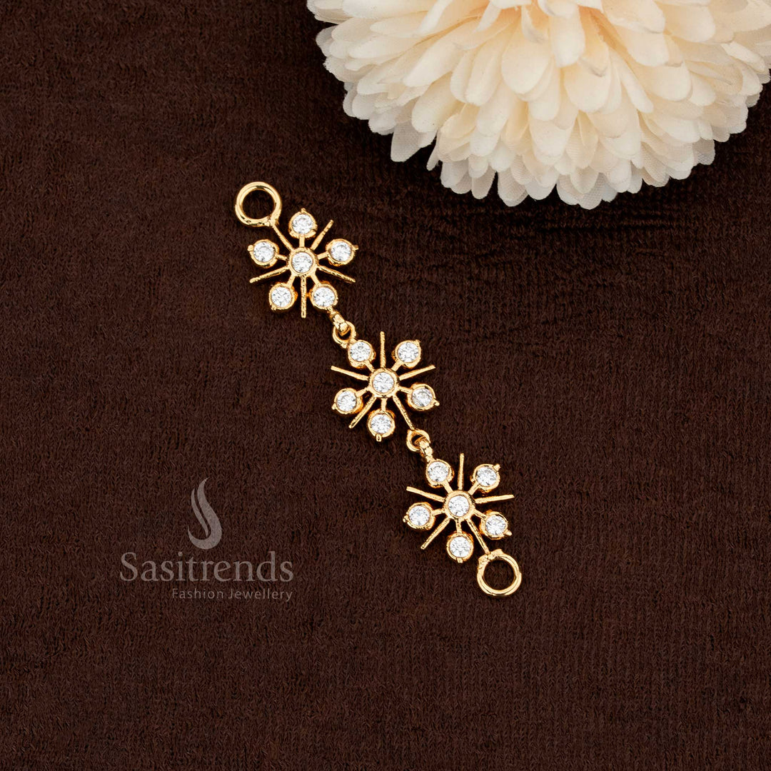 Luxurious Impon Addigai Micro Gold Plated Panchaloha Mugappu Pendant – Three Floral Designs with radiant artistry and premium handcrafted elegance – Sasitrends