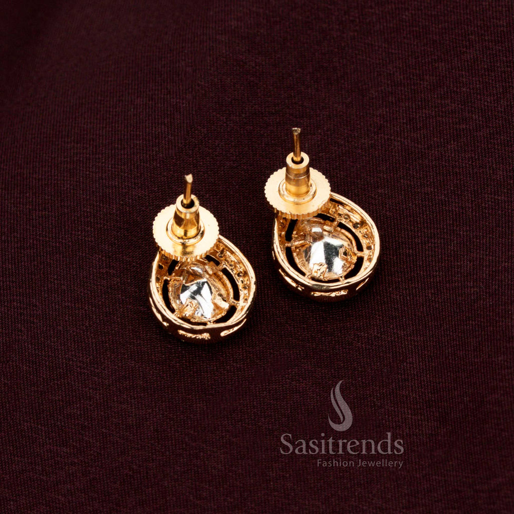 Illustrious Kundan Waterdrop Earrings With Radiant Dual Outlines And Ornamental Grandeur – Celestial Regal Jewellery Designed For Lavish Receptions And Cultural Grandeur – Sasitrends
