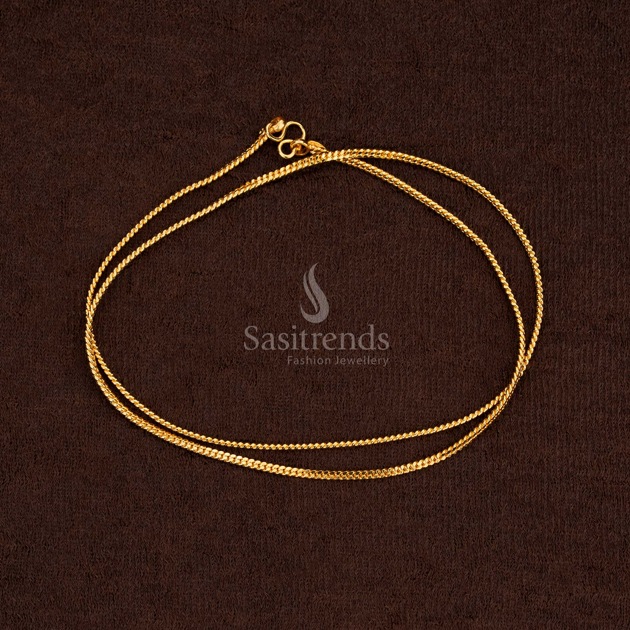 Stunning Micro Gold Plated 18 Inches Designer Chain with polished glow, perfect for weddings, bridal wear, and festive parties – Sasitrends