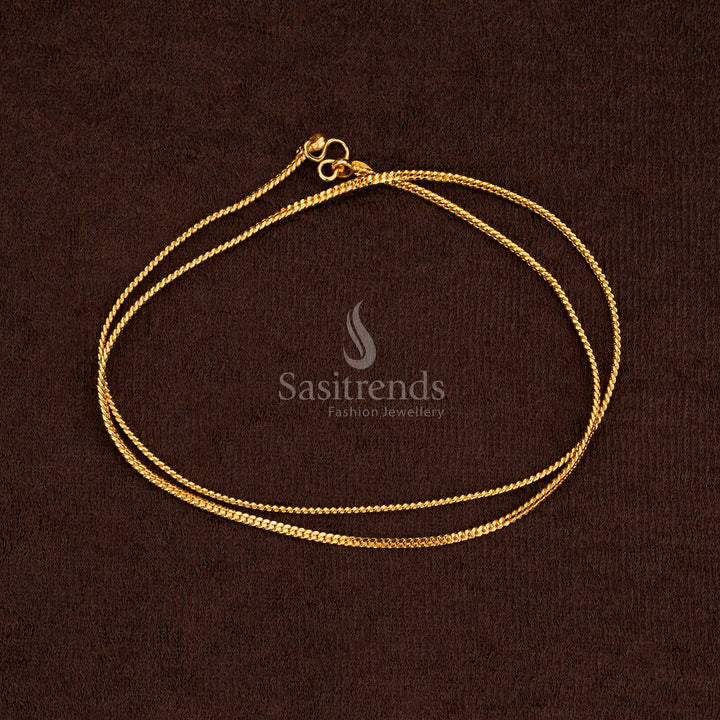 Stunning Micro Gold Plated 18 Inches Designer Chain with polished glow, perfect for weddings, bridal wear, and festive parties – Sasitrends