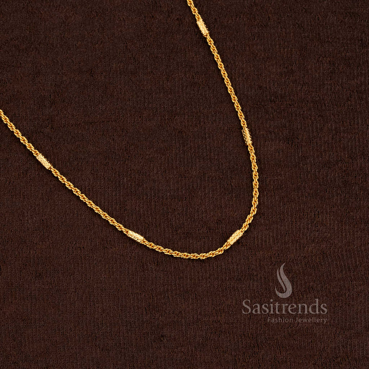 Elegant one gram micro gold plated designer chain featuring lustrous golden finish – Sasitrends
