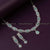 Mint AD Stone Necklace Set with Rhodium Silver Plating - Festive Collection