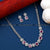Charming Pink AD Stone Rhodium Silver Plated Necklace Set - Ideal for Parties and Weddings