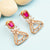 Radiant Rose Gold Earrings with Ruby American Diamonds - Daily Office Use