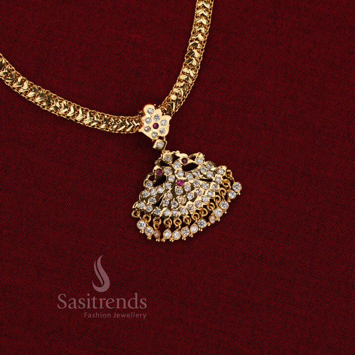 Heritage bond impon micro gold plated chain pendant necklace Gati heart motif with guaranteed 24 carat pure gold shine ideal for weddings, poojas and traditional festivities – Sasitrends