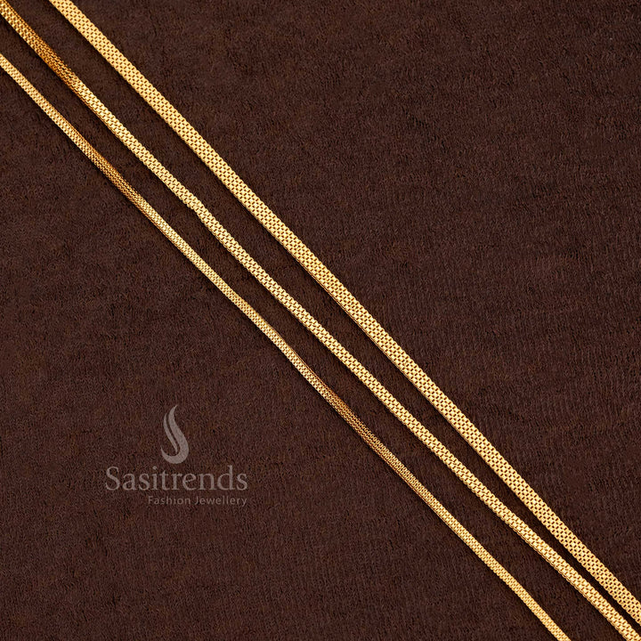 Traditional Micro Gold Plated Box Chain Medium Design With Glossy Finish Ideal For Ceremonial Use And Cultural Occasions - Sasitrends