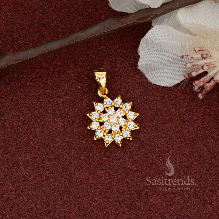 Gorgeous AD Stone Micro Gold Plated Star Pendant - Looks Like Real Gold - Sasitrends