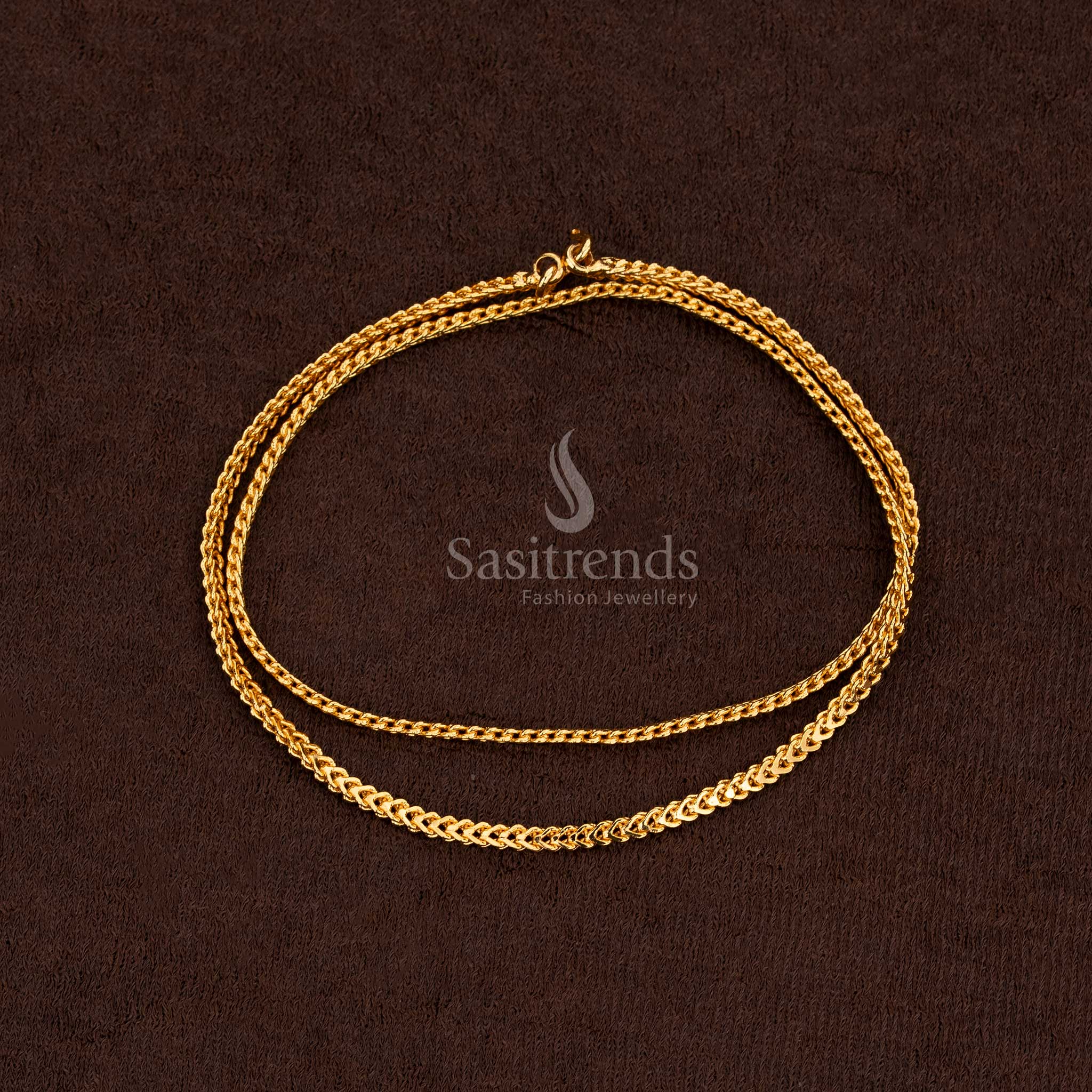 Radiant micro gold plated designer chain for cultural events and elegant saree styling – Sasitrends