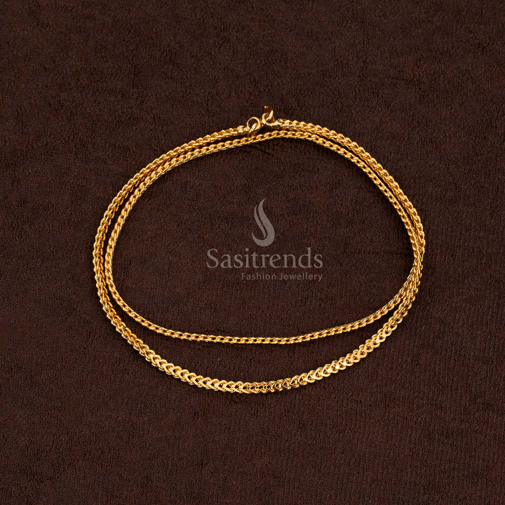 Radiant micro gold plated designer chain for cultural events and elegant saree styling – Sasitrends