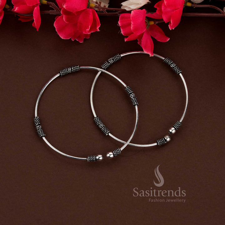 Oxidised Kada anklet payal for everyday fashion with a stylish casual design – Sasitrends