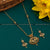 Micro Gold Plated Swan Pendant Necklace Set with AD Stones - Multi Color