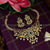 Temple Gold Finish Peacock Choker Necklace Set with Pearls & American Diamond Stones