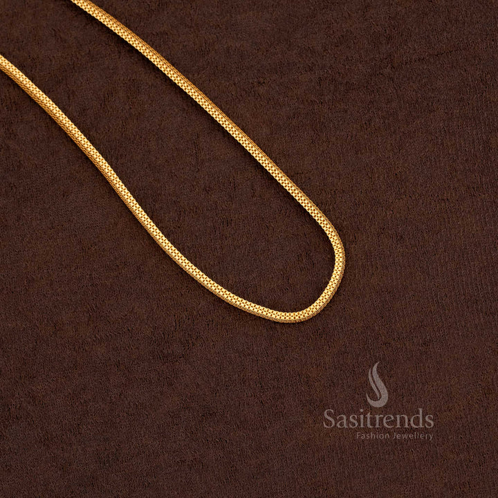  Traditional Micro Gold Plated Box Chain Thick Design With Real Gold Style Perfect For Religious And Festive Occasions - Sasitrends