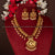 Traditional Classic Matt Gold Peacock With Floral Patter Ruby Jewellery Set