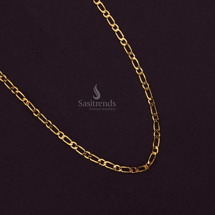 24 Carat Pure Gold Plated Figaro Chain with Elegant Finish - Sasitrends