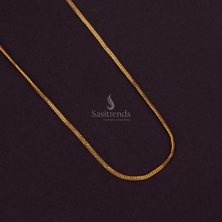 Traditional Flat Mesh Gold Plated Chain – Perfect for Temple & Festive Wear - Sasitrends