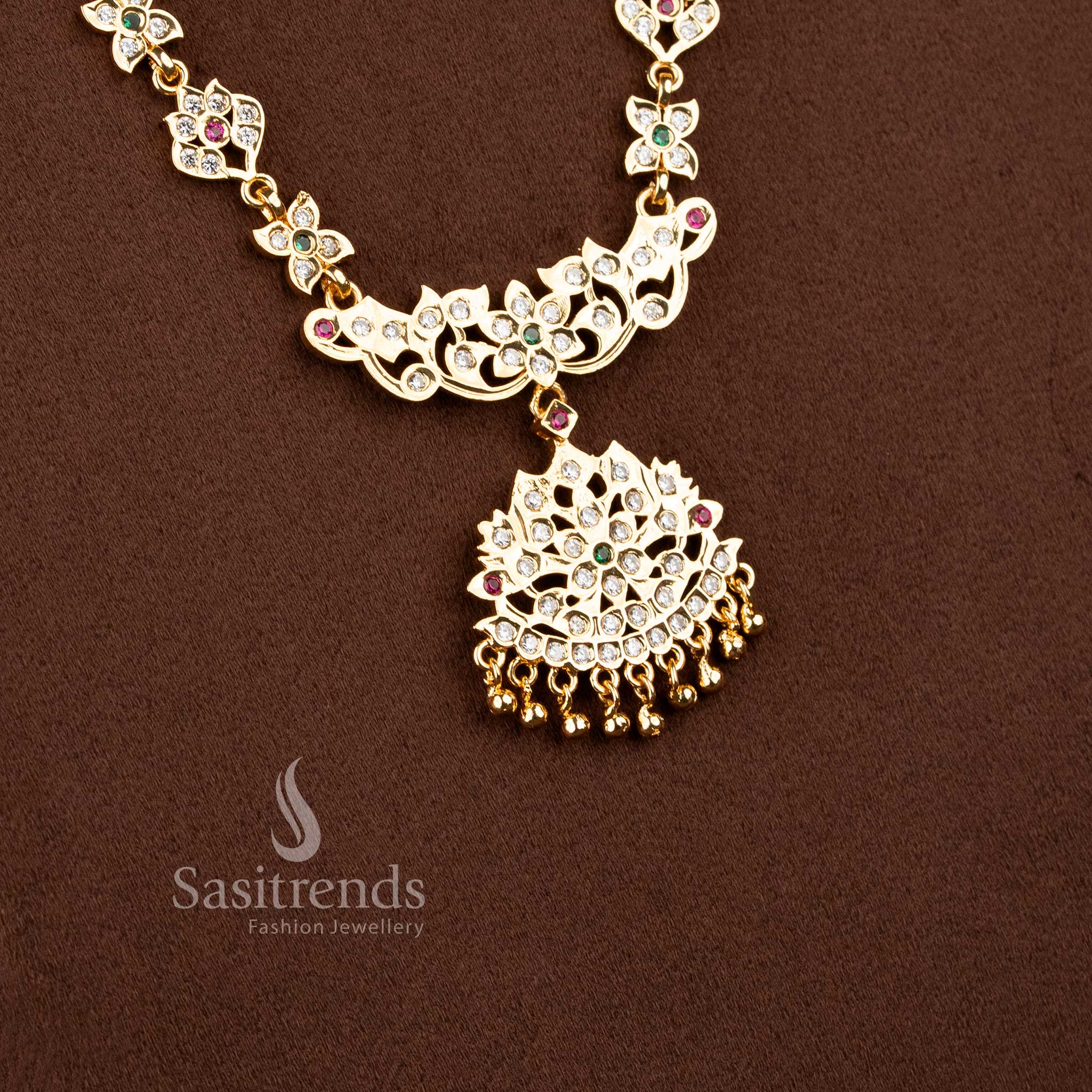 Classic multicolor Impon micro gold plated mandala long necklace for wedding guest outfits – Sasitrends