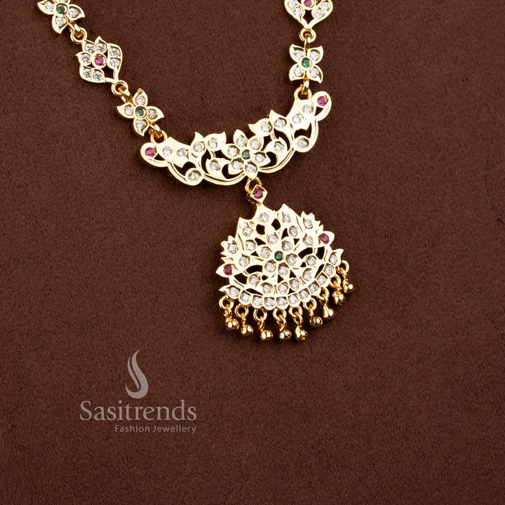 Classic multicolor Impon micro gold plated mandala long necklace for wedding guest outfits – Sasitrends