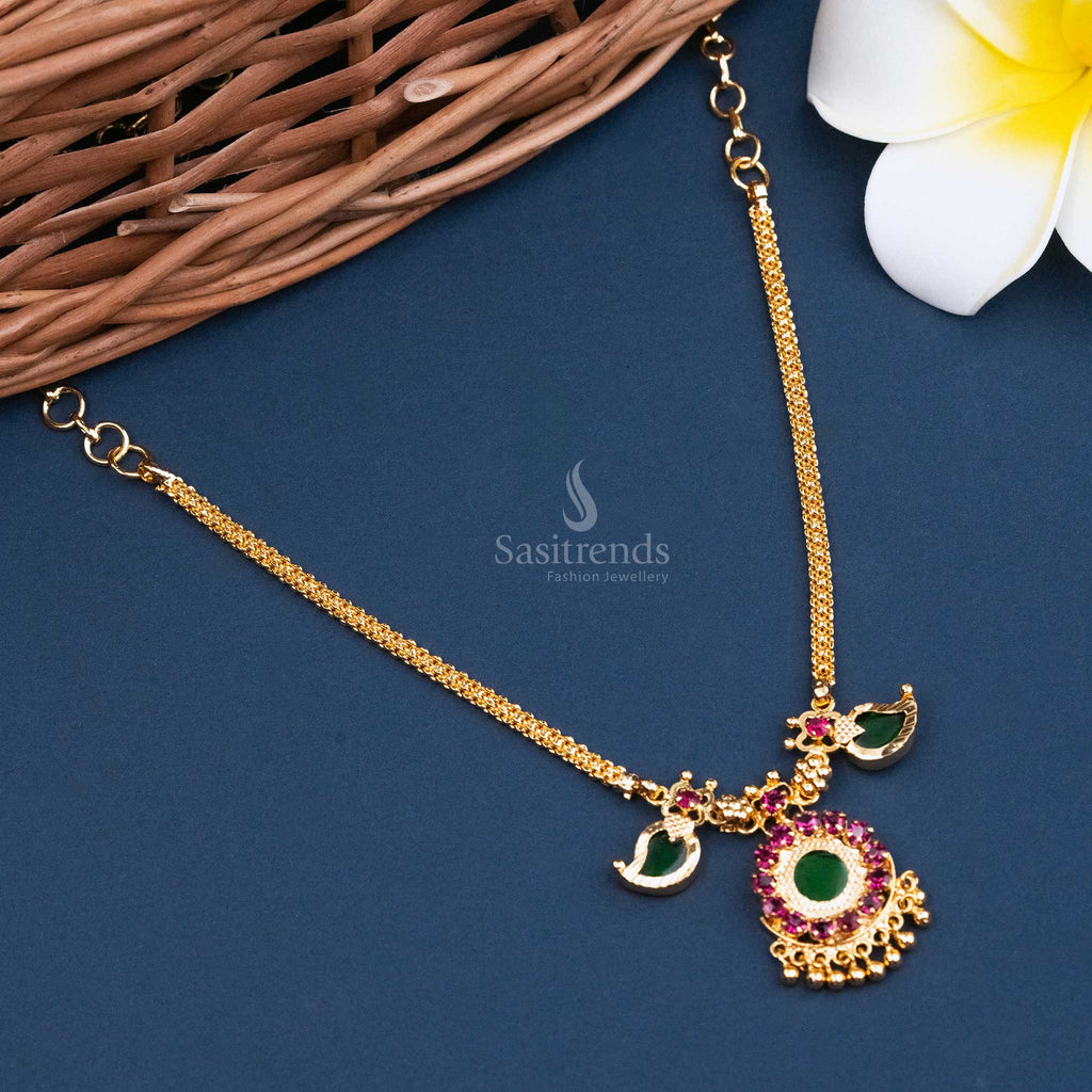 Kerala Mango Leaf Palakka Gold Plated Necklace Traditional Jewelry Sasitrends