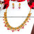 Traditional Matt Gold Plated Flower Designer Jewellery Set 