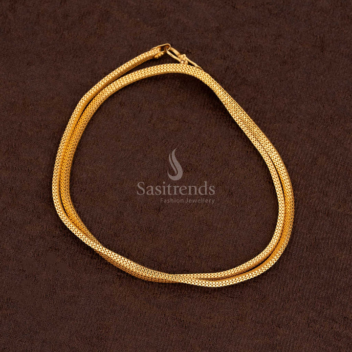 Premium Thick Micro Gold Plated Box Chain With Golden Lustre Designed For Community And Cultural Events - Sasitrends