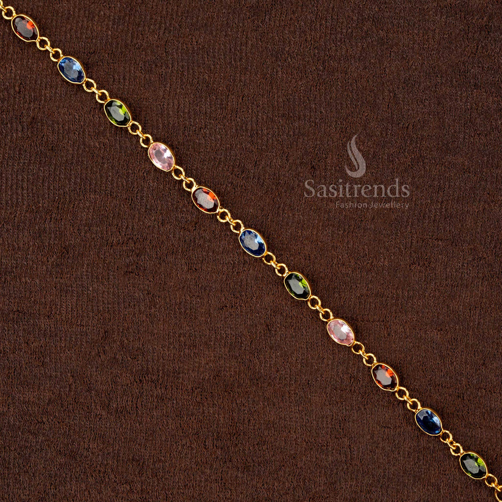 Classic One Gram Jewellery Navaratna Bracelet, High-Quality Craftsmanship – Sasitrends
