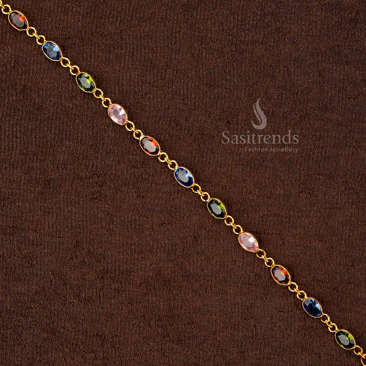 Classic One Gram Jewellery Navaratna Bracelet, High-Quality Craftsmanship – Sasitrends