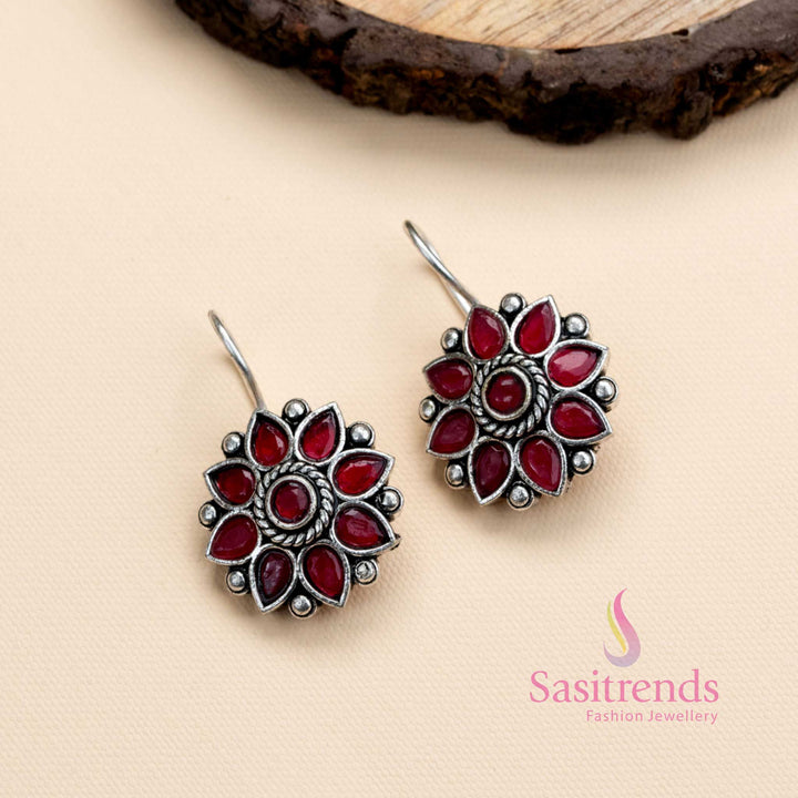 Traditional Oxidized German Silver Fish Hook Earrings