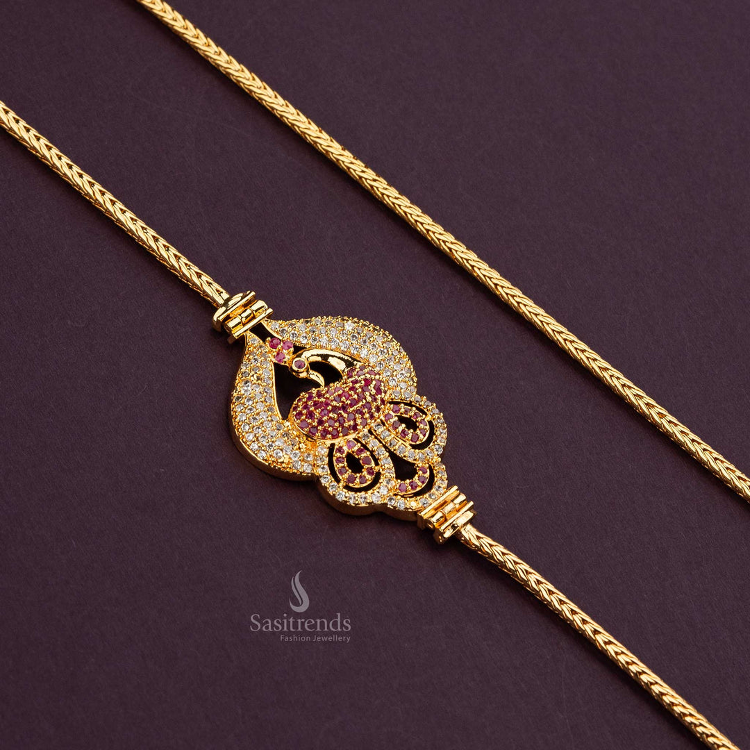 Gram Gold Thali Thali Chain Side Mugappu Gram Gold Thali Peacock