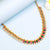 Micro Gold Plated Necklace with Thilak Stones & American Diamond Stones - Ruby-Green