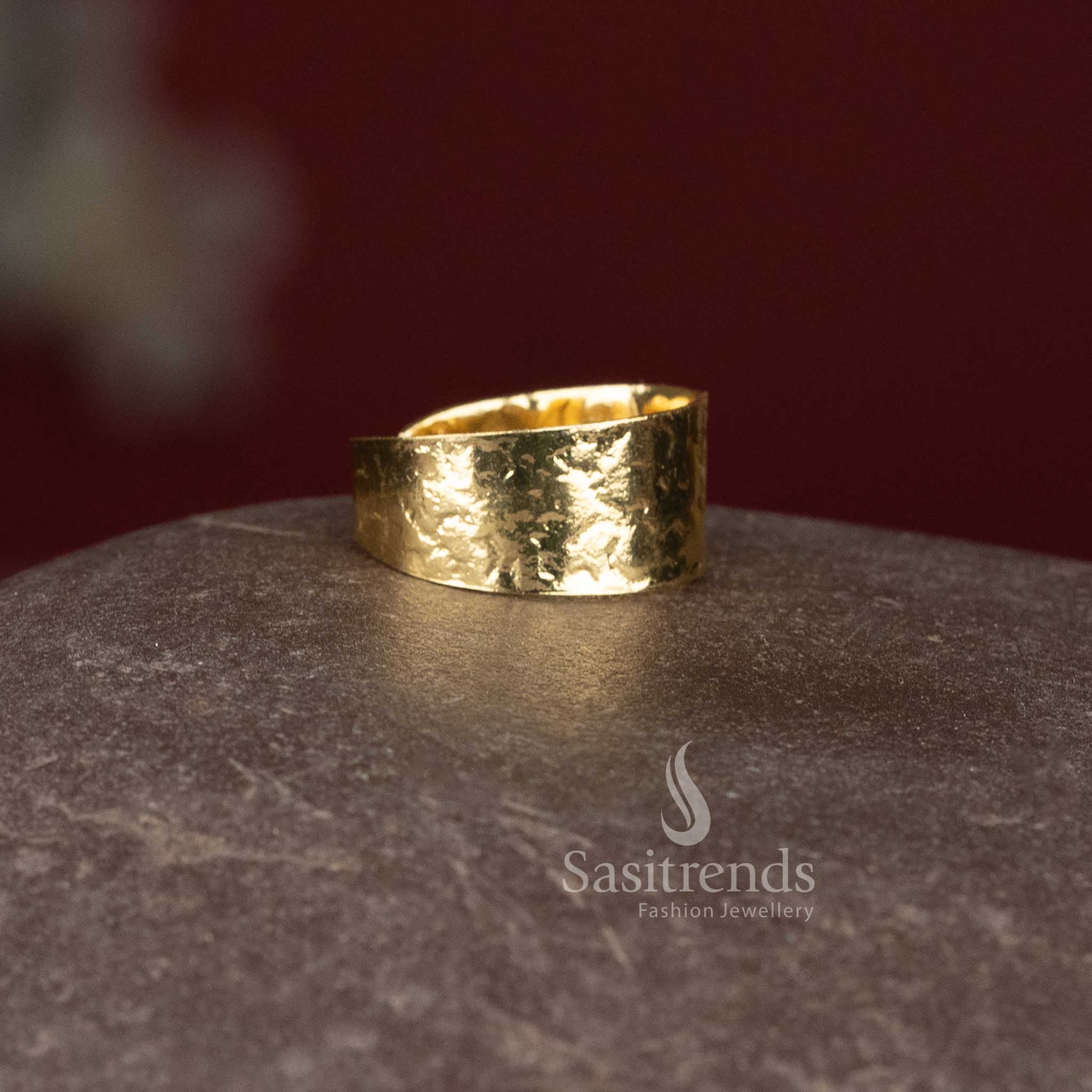 Elegant gold plated adjustable ring for women, perfect accessory for office wear and minimal styling – Sasitrends