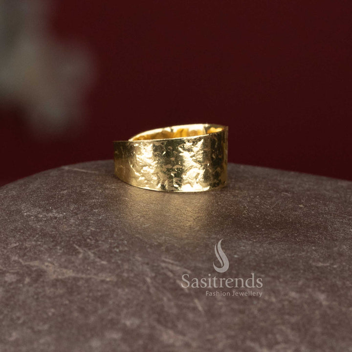 Elegant gold plated adjustable ring for women, perfect accessory for office wear and minimal styling – Sasitrends
