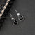 Elegant Oxidized German Silver Water Drop Earrings with Monalisa and AD Stone - Sasitrends - Sasitrends