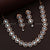 Charming Pink AD Stone Rose Gold Plated Necklace Set - Oval Pattern Party Wear Jewelry with Earrings