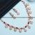 Ruby Color AD Stones Rose Gold Plated Floral Necklace Set with White Stones for Trendy Parties