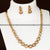 Gorgeous Micro Gold Plated AD Necklace with Earrings, White American Diamond Stones, Stunning White Gemstone Jewelry Set