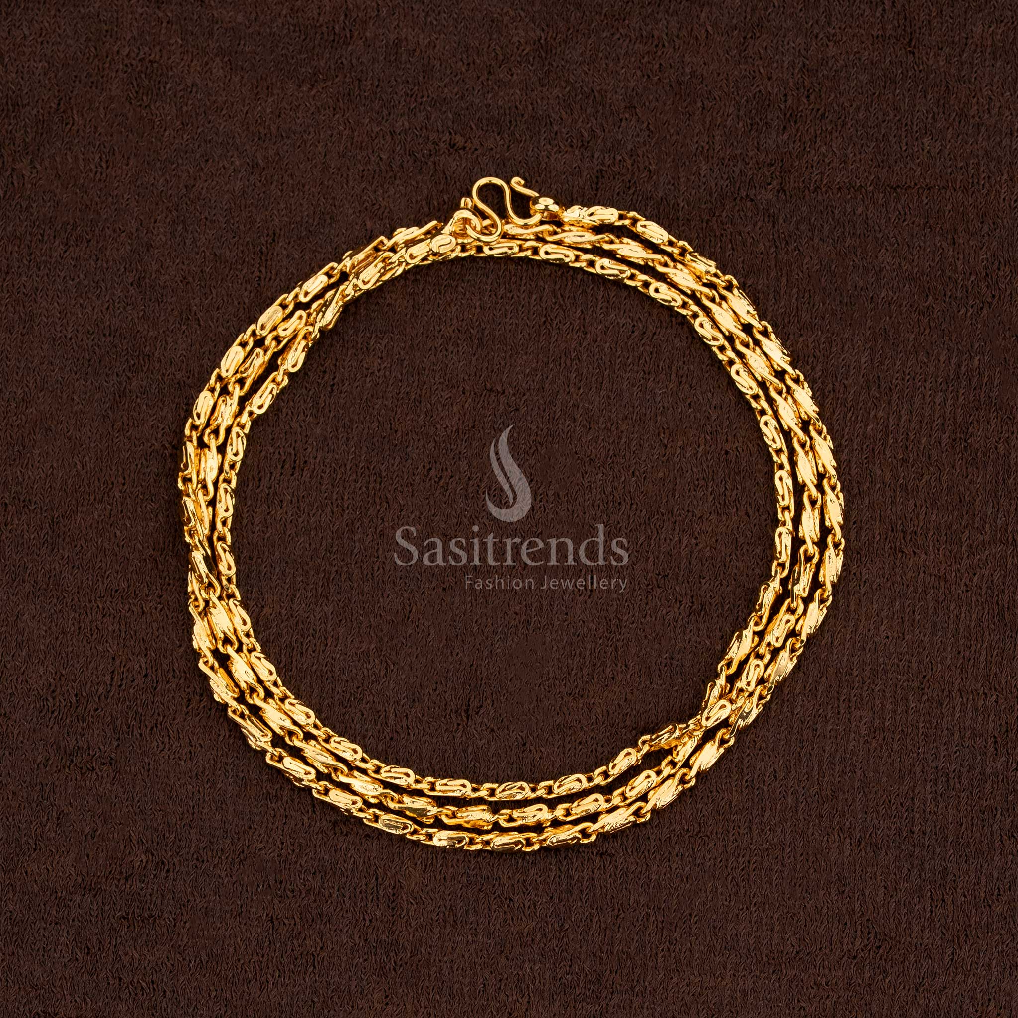 Glittering micro gold plated designer chain featuring rich golden finish and smooth flow – Sasitrends